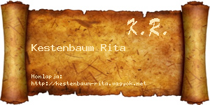 Kestenbaum Rita névjegykártya